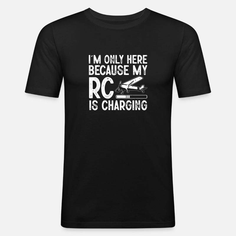 Ferngesteuertes Flugzeug Modellflugzeug - Männer Slim Fit T-Shirt - Schwarz