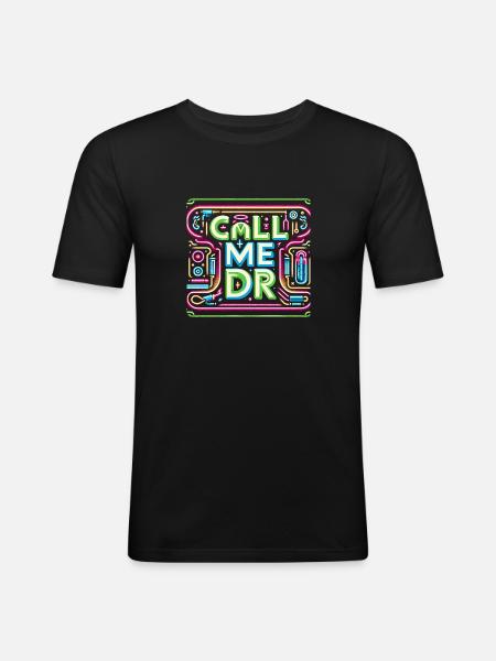 Call Me Dr 32 - Men's Slim Fit T-Shirt - black