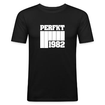 1982 - T-shirt près du corps Homme - noir - Devant - Nik (191cm)