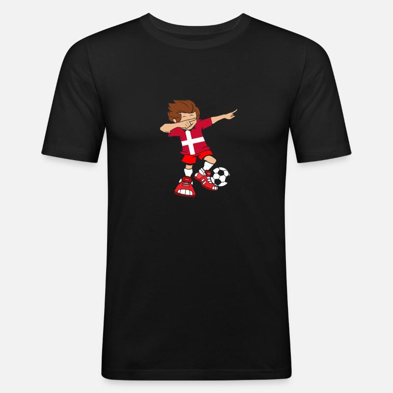 Dänemark Dab Dabbing Trikot - Männer Slim Fit T-Shirt - Schwarz