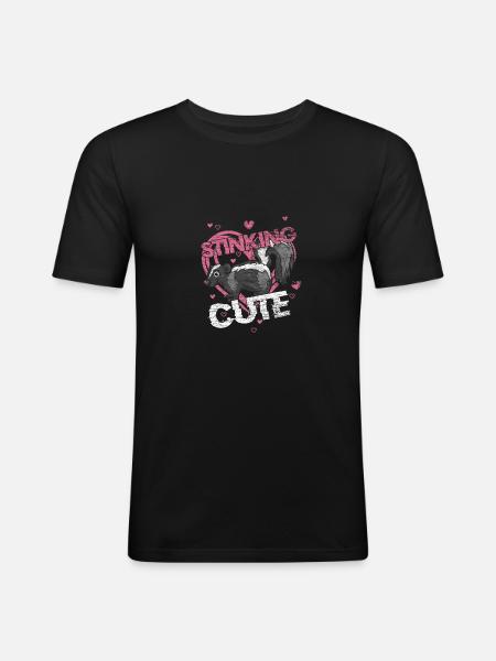 Masque de gaz gazeux mignon skunk fart badger puant - T-shirt près du corps Homme - noir