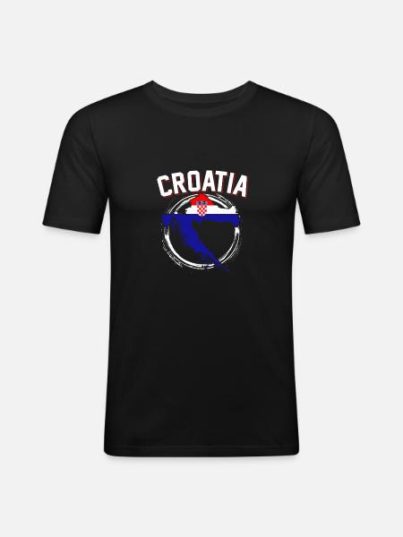 Croatia map - Men's Slim Fit T-Shirt - black