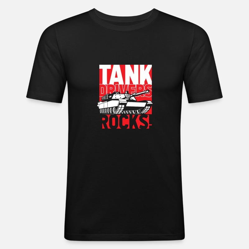 Panzer - Männer Slim Fit T-Shirt - Schwarz