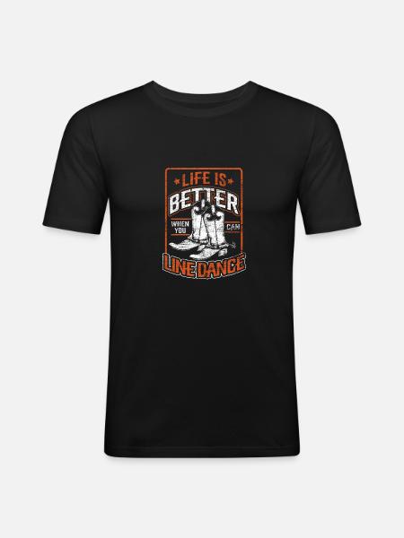 line dance - Men's Slim Fit T-Shirt - black