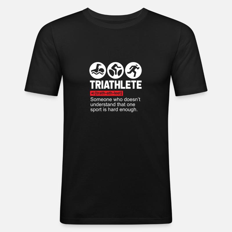 Triathlet - Männer Slim Fit T-Shirt - Schwarz