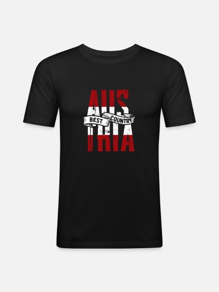 Austria - Men's Slim Fit T-Shirt - black