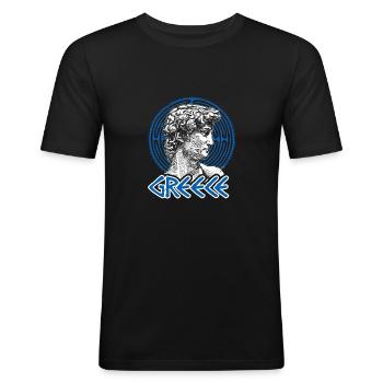 Griechenland Grieche Athen Antike Heimat - Männer Slim Fit T-Shirt - Schwarz - Vorne - Nik (191cm)