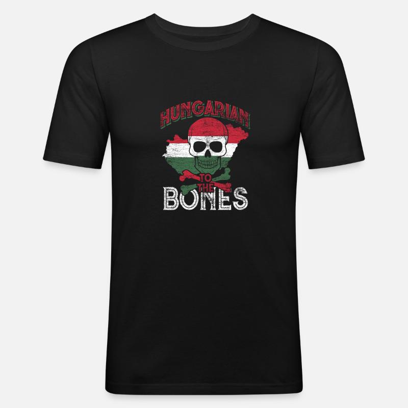 Ungarn - Männer Slim Fit T-Shirt - Schwarz