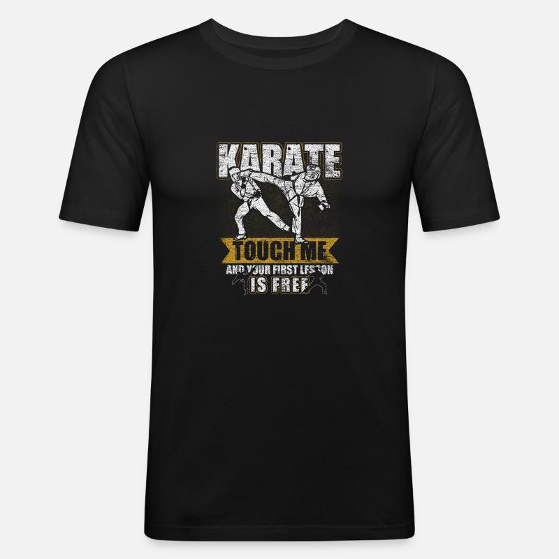 Karate Geschenk - Männer Slim Fit T-Shirt - Schwarz