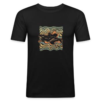 killer whale - Men's Slim Fit T-Shirt - black - Front - Nik (191cm)