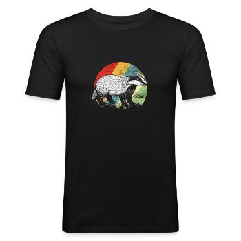 Badger - Men's Slim Fit T-Shirt - black - Front - Nik (191cm)