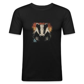 Badger - Men's Slim Fit T-Shirt - black - Front - Nik (191cm)