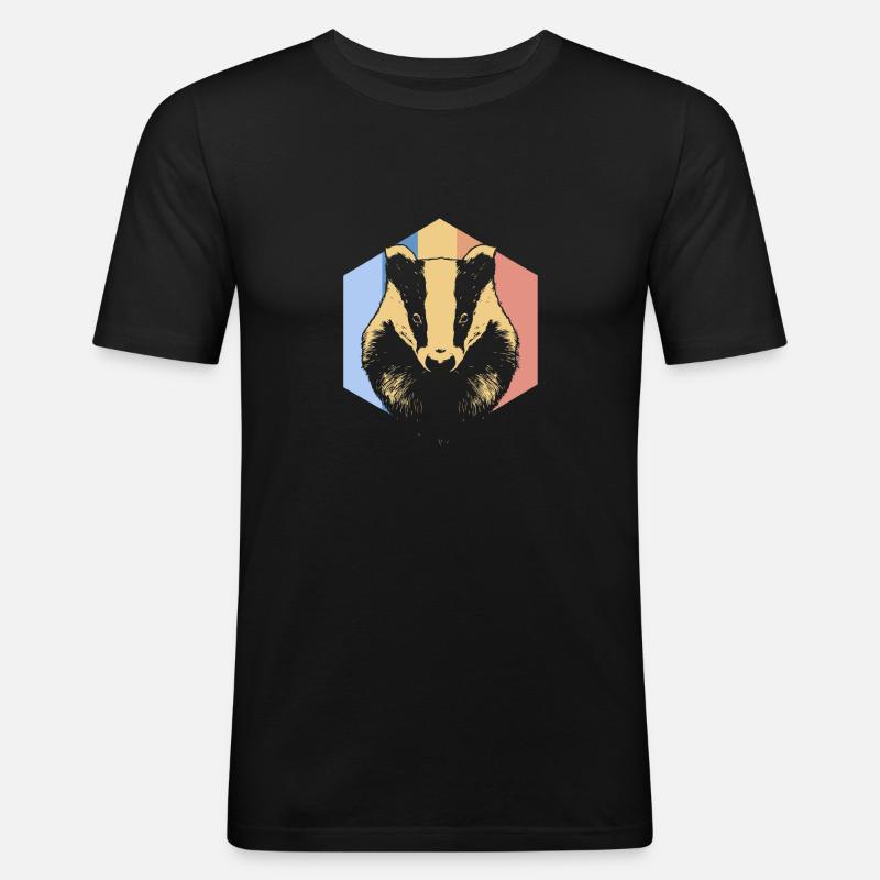 Dachs - Männer Slim Fit T-Shirt - Schwarz