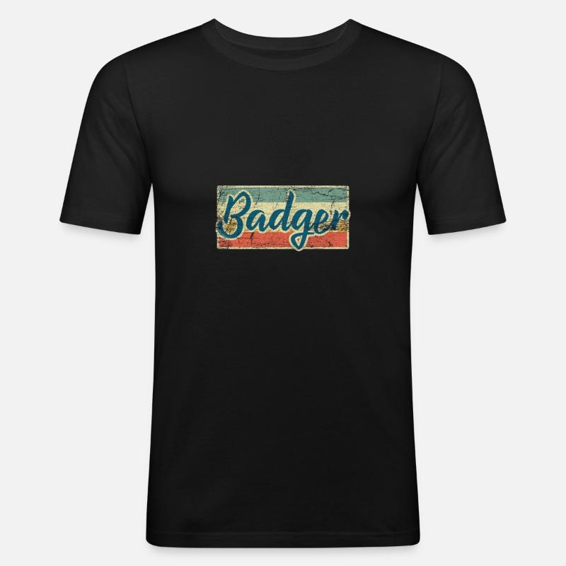 Dachs - Männer Slim Fit T-Shirt - Schwarz