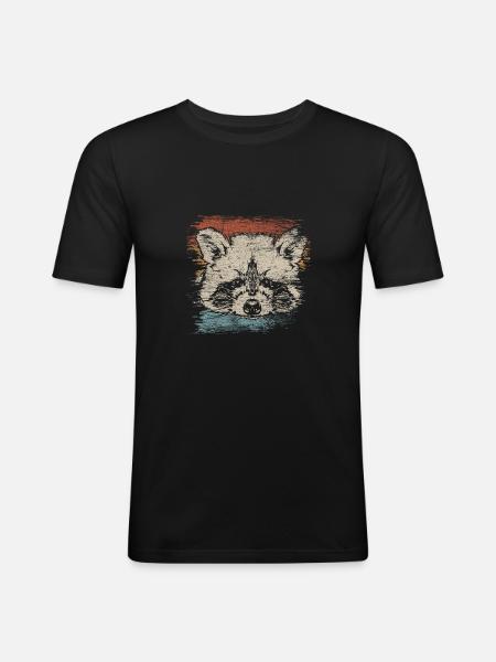 racoon - Men's Slim Fit T-Shirt - black