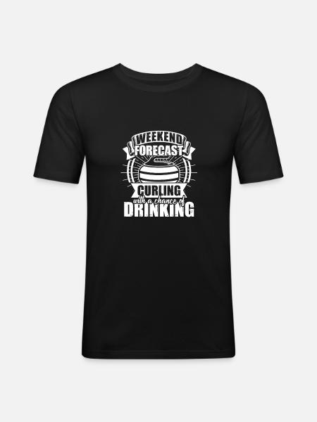 Curling - Männer Slim Fit T-Shirt - Schwarz