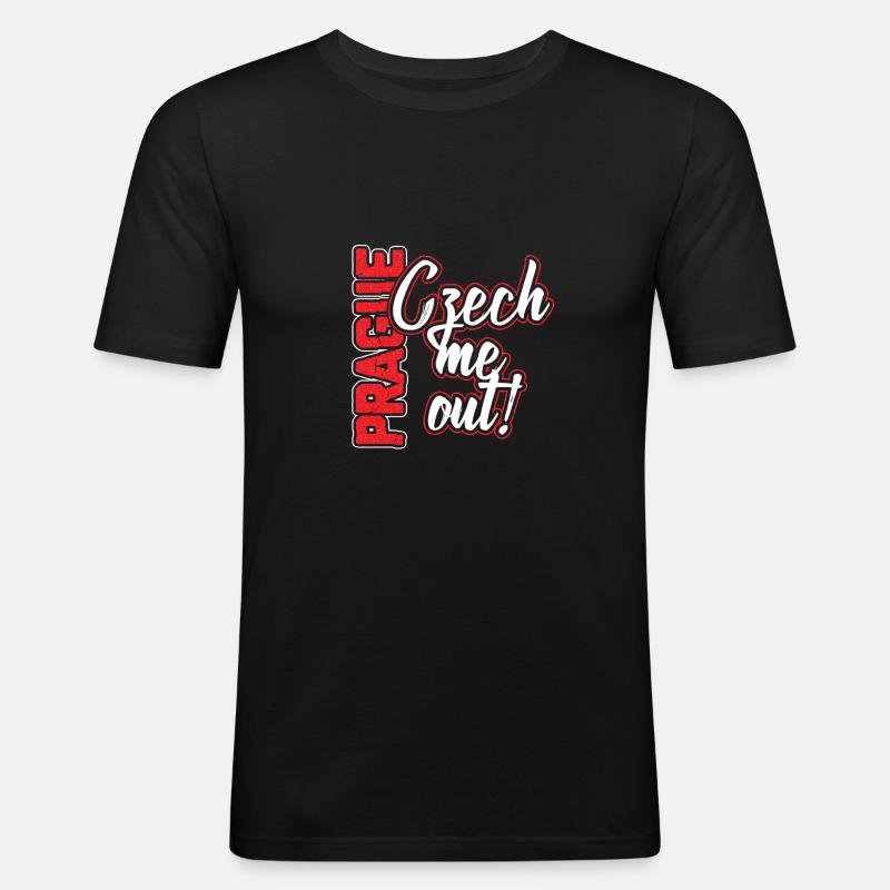 Prag - Männer Slim Fit T-Shirt - Schwarz