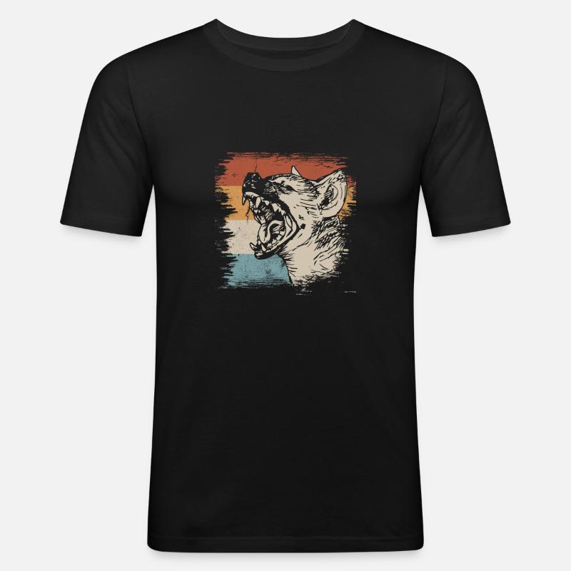 Hyäne - Männer Slim Fit T-Shirt - Schwarz