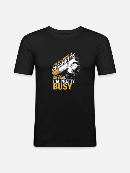 cigarette - Men's Slim Fit T-Shirt - black