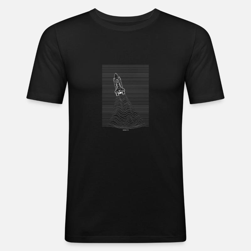 Minimal Space shuttle gift - Men's Slim Fit T-Shirt - black