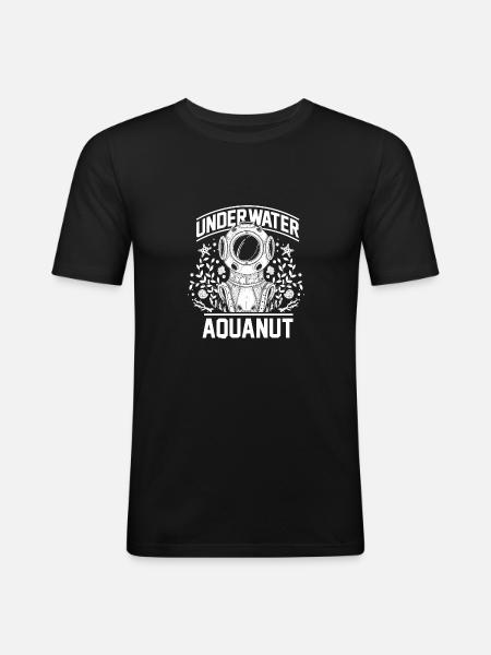 Diver Underwater Astronaut Aquarium - Men's Slim Fit T-Shirt - black