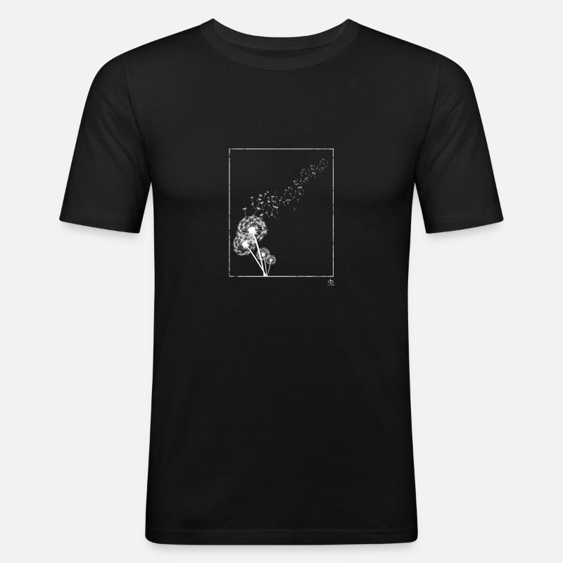 Minimale Löwenzahn Geschenk - Männer Slim Fit T-Shirt - Schwarz