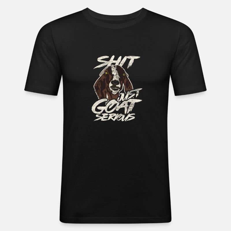 Ziege - Männer Slim Fit T-Shirt - Schwarz