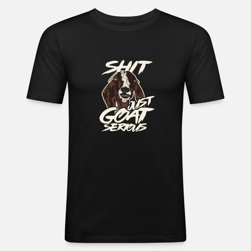 Ziege - Männer Slim Fit T-Shirt - Schwarz