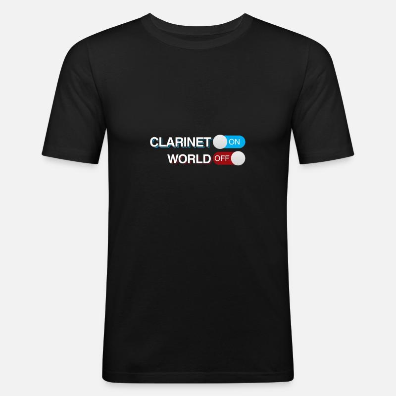 Klarinette - Männer Slim Fit T-Shirt - Schwarz