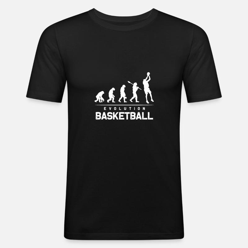 Basketball Evolution - Männer Slim Fit T-Shirt - Schwarz