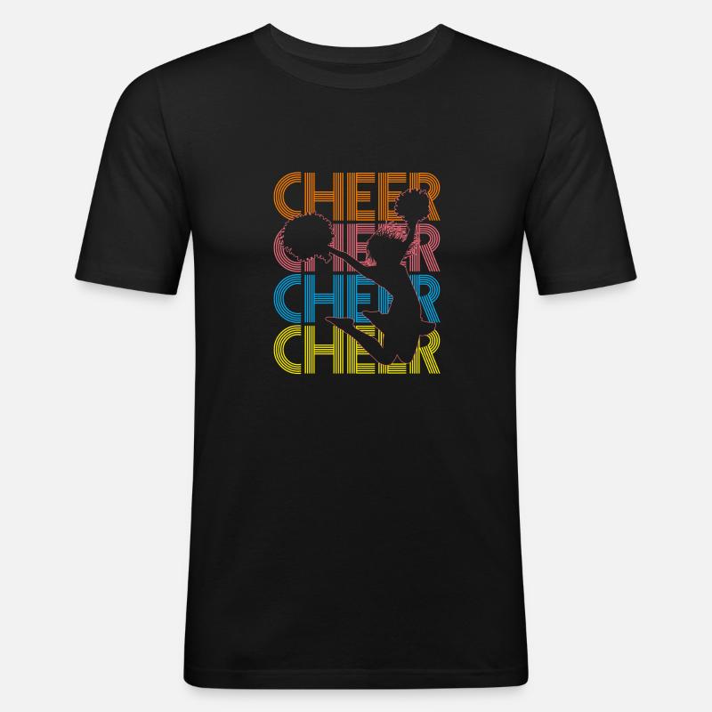 Cheerleading Pompoms - Männer Slim Fit T-Shirt - Schwarz