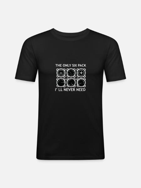 Pilot airplane glider pilot gift - Men's Slim Fit T-Shirt - black