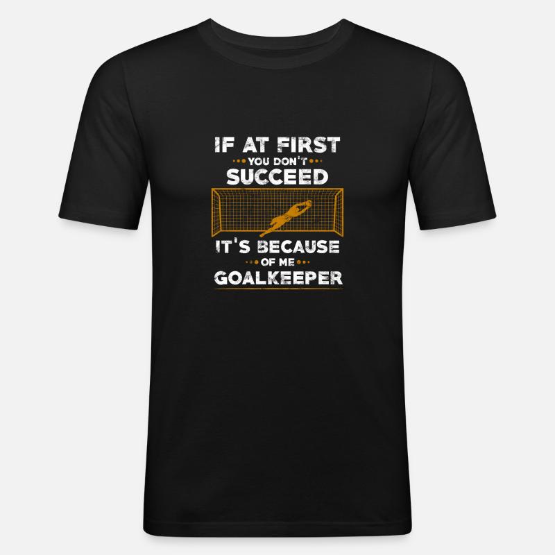 Torwart - Männer Slim Fit T-Shirt - Schwarz