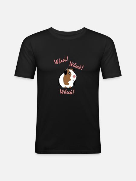 Idée cadeau cochon d'Inde - T-shirt près du corps Homme - noir