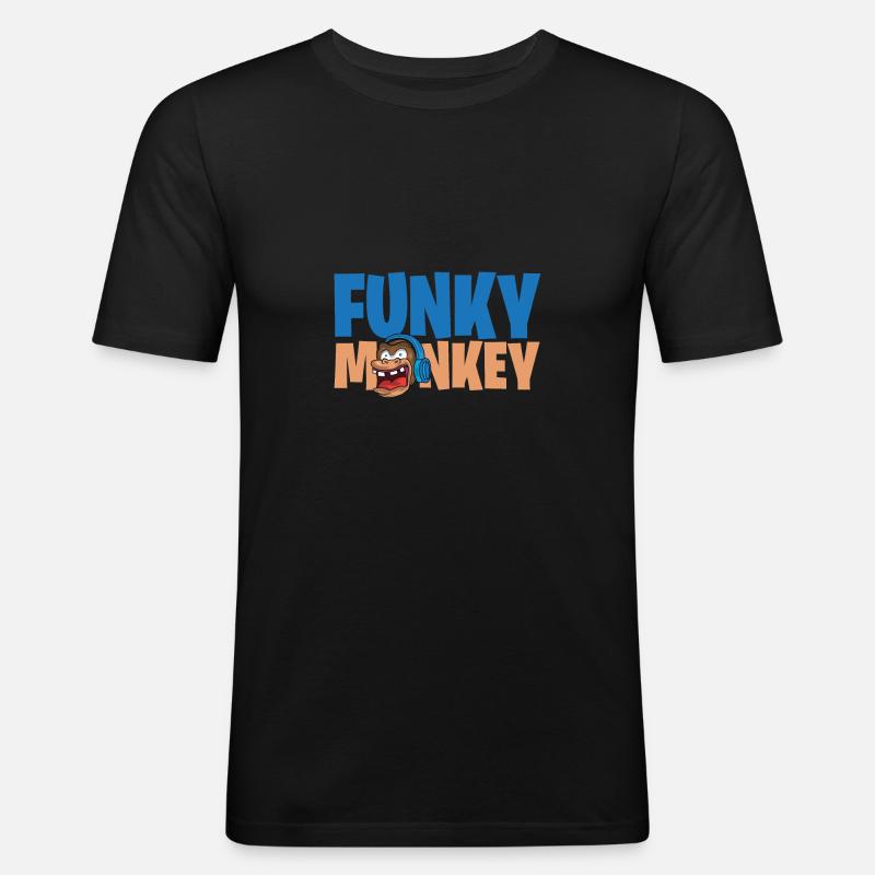 Funky Monkey Monkey HeadhoerEr Gift - Men's Slim Fit T-Shirt - black