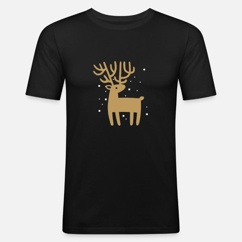 Reindeer - Männer Slim Fit T-Shirt - Schwarz