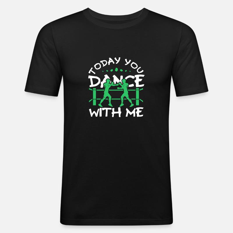 Boxen - Männer Slim Fit T-Shirt - Schwarz
