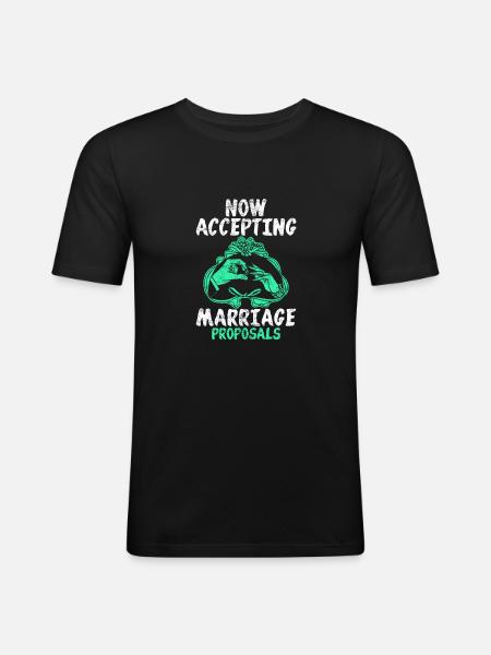 Marriage request - Men's Slim Fit T-Shirt - black