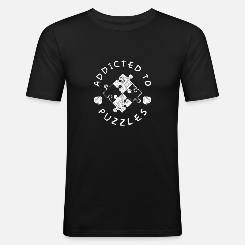 Puzzle - Männer Slim Fit T-Shirt - Schwarz