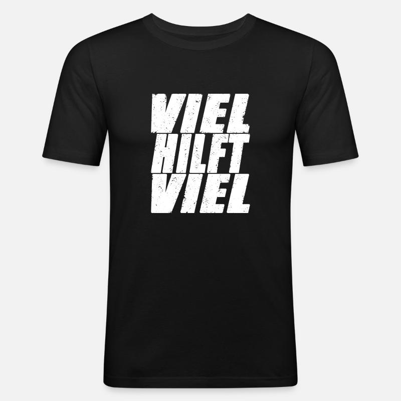 Viel Hilft - Männer Slim Fit T-Shirt - Schwarz