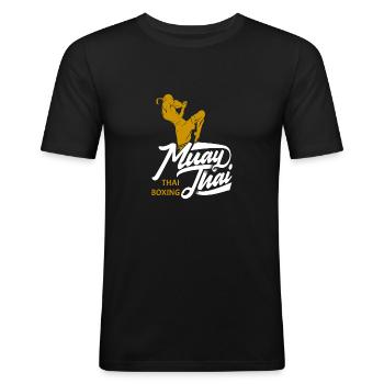 Muay Thai - T-shirt près du corps Homme - noir - Devant - Nik (191cm)