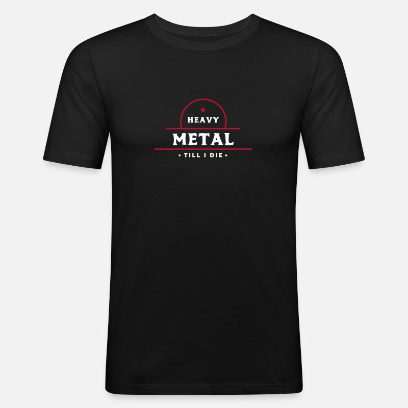 Heavy Metal - Männer Slim Fit T-Shirt - Schwarz