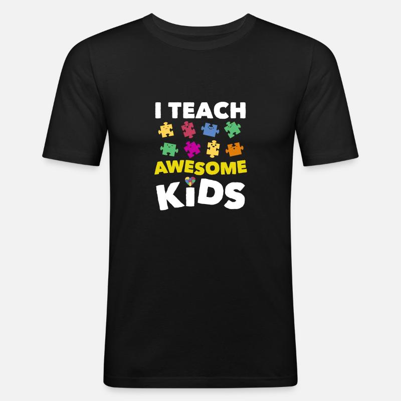 Autismus Lehrer - Männer Slim Fit T-Shirt - Schwarz