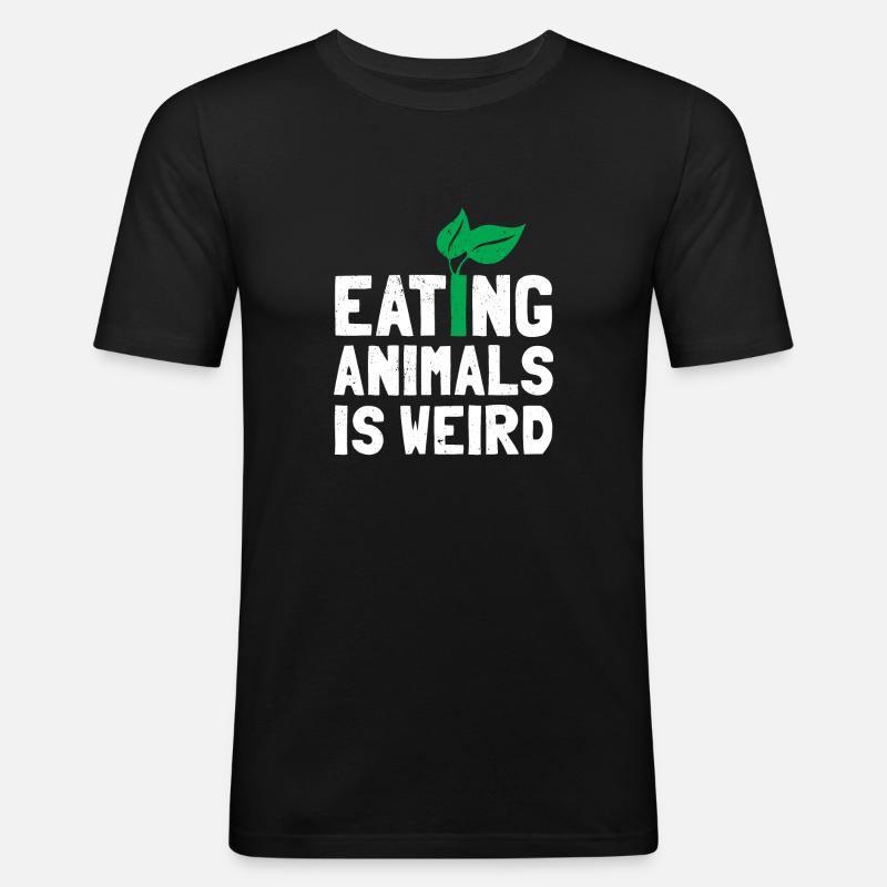 Vegetarier - Männer Slim Fit T-Shirt - Schwarz