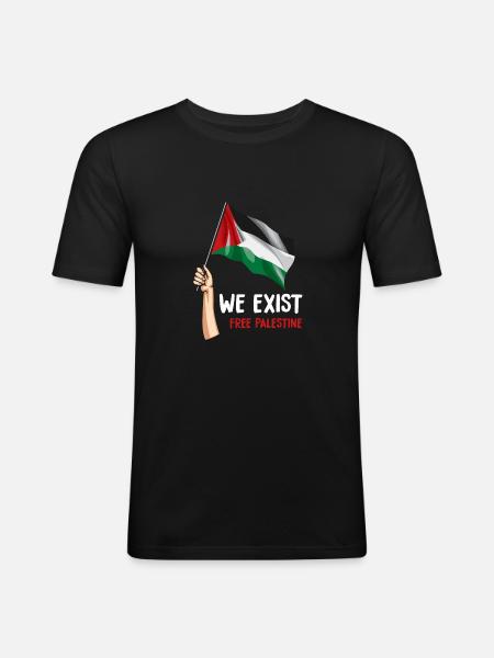 Palestine - T-shirt près du corps Homme - noir