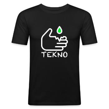 Tekno Acid Soundsystem Tribal 23 Free Party Tekno - Männer Slim Fit T-Shirt - Schwarz - Vorne - Nik (191cm)