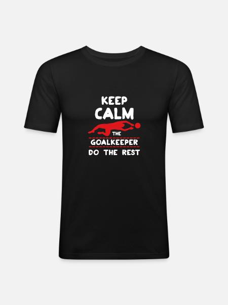 Torwart - Männer Slim Fit T-Shirt - Schwarz