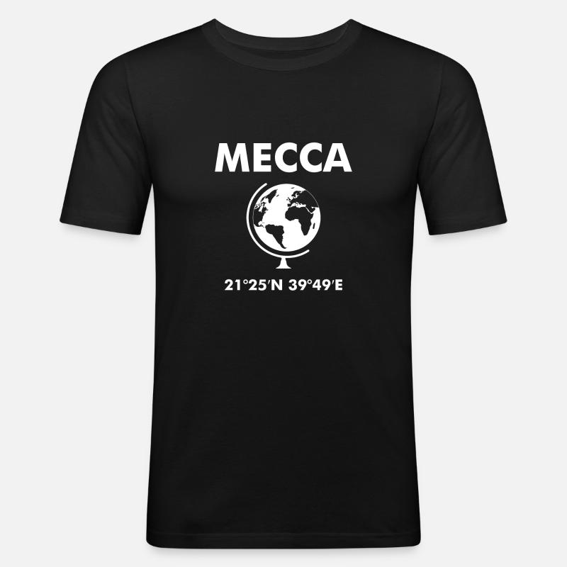 Mekka - Männer Slim Fit T-Shirt - Schwarz
