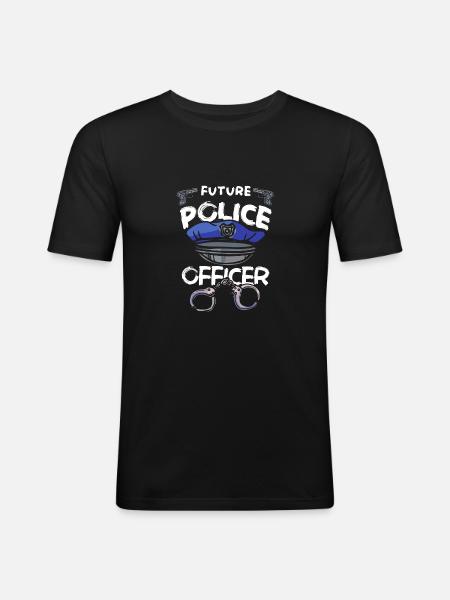 Policeman Police - Men's Slim Fit T-Shirt - black