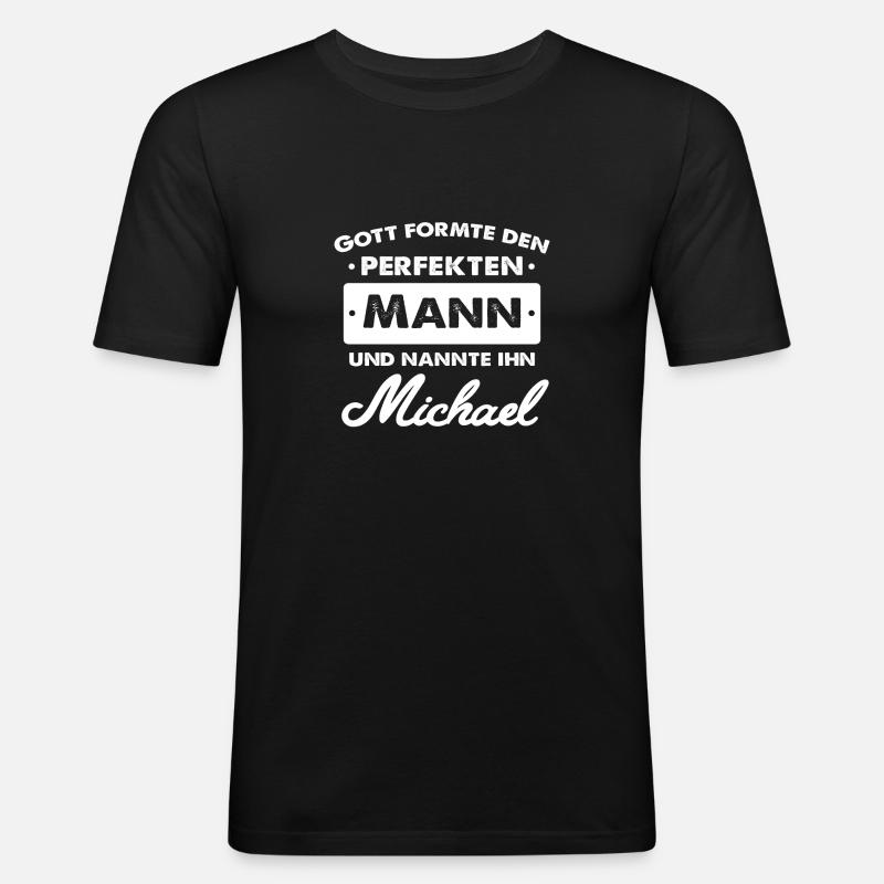 Michael - Männer Slim Fit T-Shirt - Schwarz